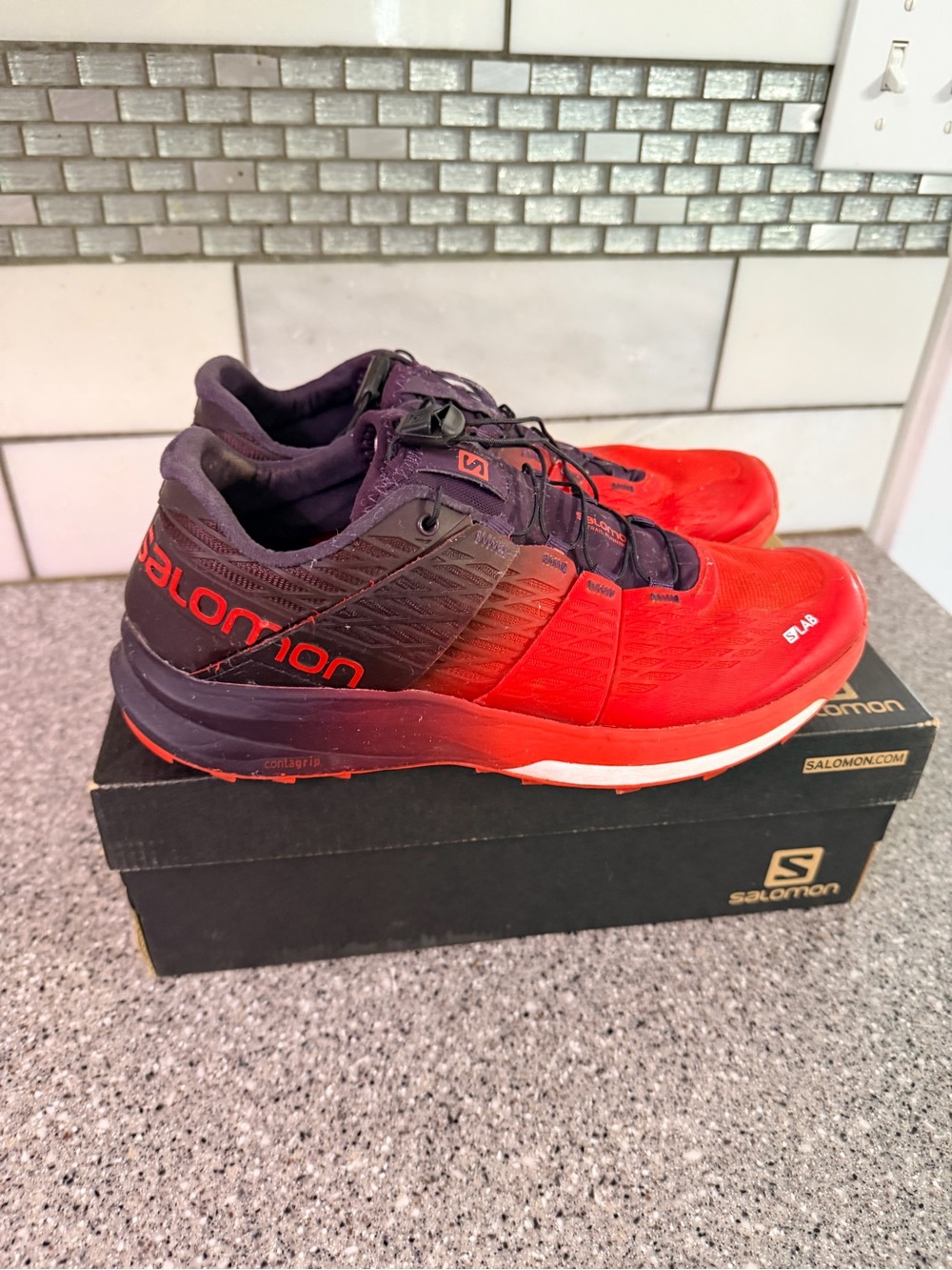 Salomon Red and Black Women's Trail Runners